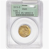 1913-D Buffalo Nickel PCGS MS65