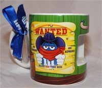 Blue "The Kid" Wanted Cowboy Coffee Mug