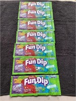 G) lot of seven fun dip candy each package has