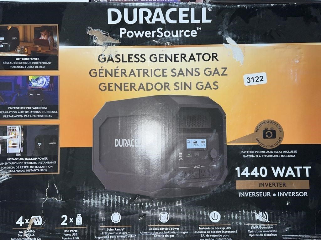 DURACELL POWER GASLESS GENERATOR RETAIL $500