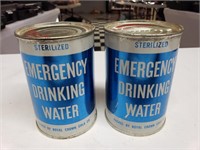 2 cans of Emergency Drinking Water