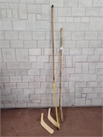 Vintage hockey sticks