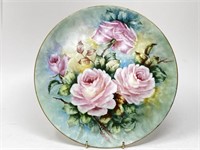 Vintage Arzberg Painted Rose Plate 10"