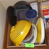 ASST. TUPPERWARE, STORAGE CONTAINERS, STRAINER