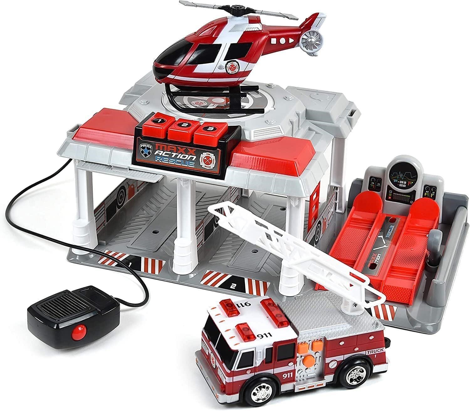 Fire and Rescue Garage Lights and Sounds Toy Set f