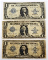 (3) 1923 $1 SILVER CERTIFICATE