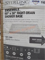 Sterling ensemble 60" x 30" right-drain shower