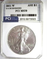 2021-W T2 Silver Eagle PCI MS70 Burnished