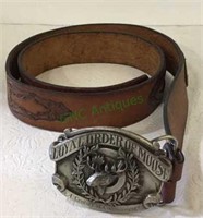 Vintage leather belt by Leegen appears to be a 36