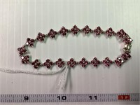 925 Bracelet with Flower shaped stones