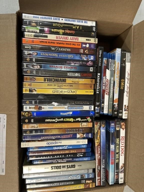 Large lot of assorted DVDs and blu rays