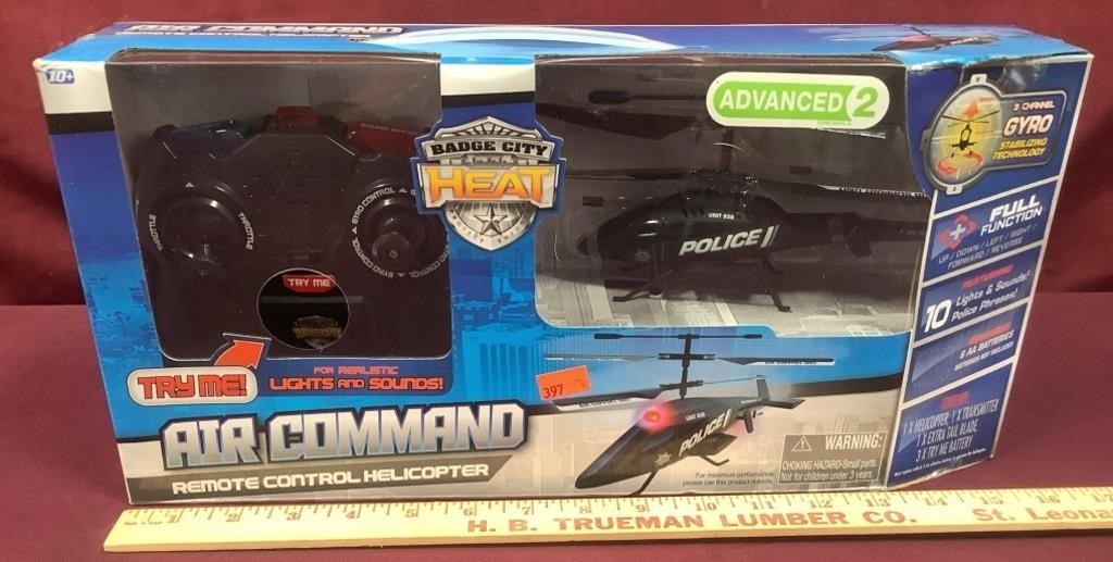 Badge City Heat Air Command RC Helicopter, NIB