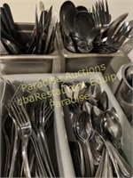 Silverware Black Handle Knives, Serving Forks