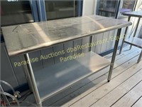 TWO Stainless Steel Tables with Undershelves