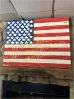 Canvas American  Flag Hand Painted