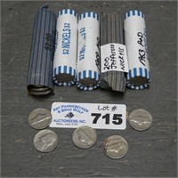 (5) Rolls of 1960's Jefferson Nickels