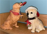 (2) Resin Dog Figures:  Golden Retriever