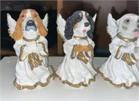 (4) Small Resin Dog Angel Figurines