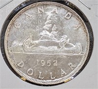 1952 Canadian Silver $1 Dollar Coin (NWL)