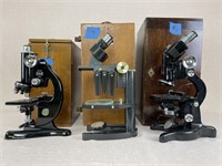Assortment of Microscopes with Cases