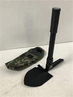 FOLDABLE CAMP SHOVEL/PIKE IN CARRYING CASE