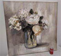 Decorator art, flowers in glass vase