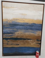 Decorator art, blue/brown/ gold/white