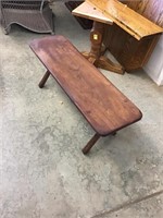 Early country farmhouse bench. 48 x 14 x 18