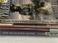 E1) Lot of 3 Hardback Western Novels:death rides a