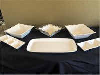 6 white Porcelain Serving dishes