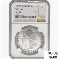 1879-S Morgan Silver Dollar NGC AU50 REV 78