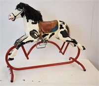 METAL ROCKING HORSE WITH REAL HORSE HAIR TAIL