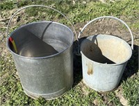 Galvanized Metal Buckets, 11-15in
