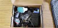 Shoe Box Full of Misc Items and Cords