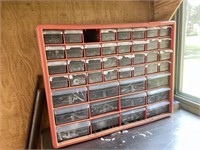 Plastic Storage Box W/ Nails, Screws, Etc.