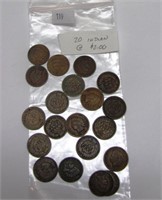 20 Assorted Indian Head Pennies worth $2 each