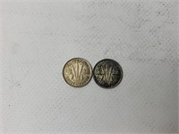 Two1943 Australia King George VI Silver Shilling