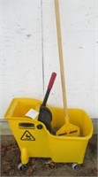 Rubbermaid mop bucket with mop.