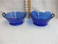 (2) Cobalt blue bowls