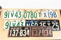 LOT OF 1940'S ONTARIO LICENCE PLATES