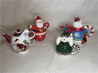 Collection of christmas teapots