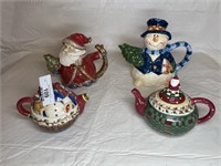 Collection of christmas teapots