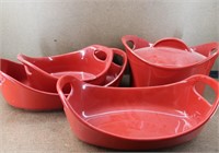 Red Rachael Ray Stoneware Casserole Dish Set