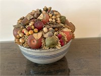 Doris Stauble Stoneware Bowl and Fruit Centerpiece