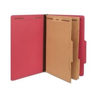 $49  Quill 2/5-Cut Pressboard Folders  Red  737030