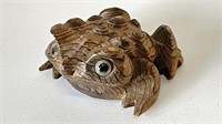 Wooden Hand Carved Frog