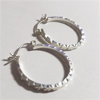$100 Silver Hoop Earrings