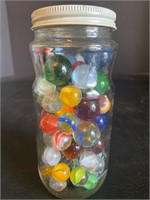 Jar of old marbles