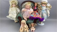 Vintage Dolls And Doll Chair