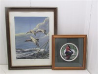 (2) Framed Canvasback duck prints – limited